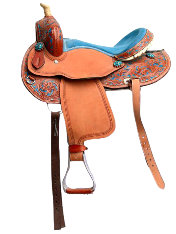 Blue Pony Western Saddle Brown Leather 10
