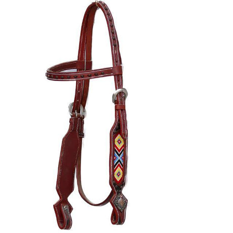 Beaded Bridle with Brass Detailing-Ascot Equestrian