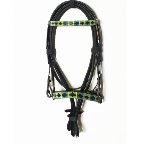 Embroidered Bridle & Rubber Grip Reins-The Wholesale Horse Wearhouse