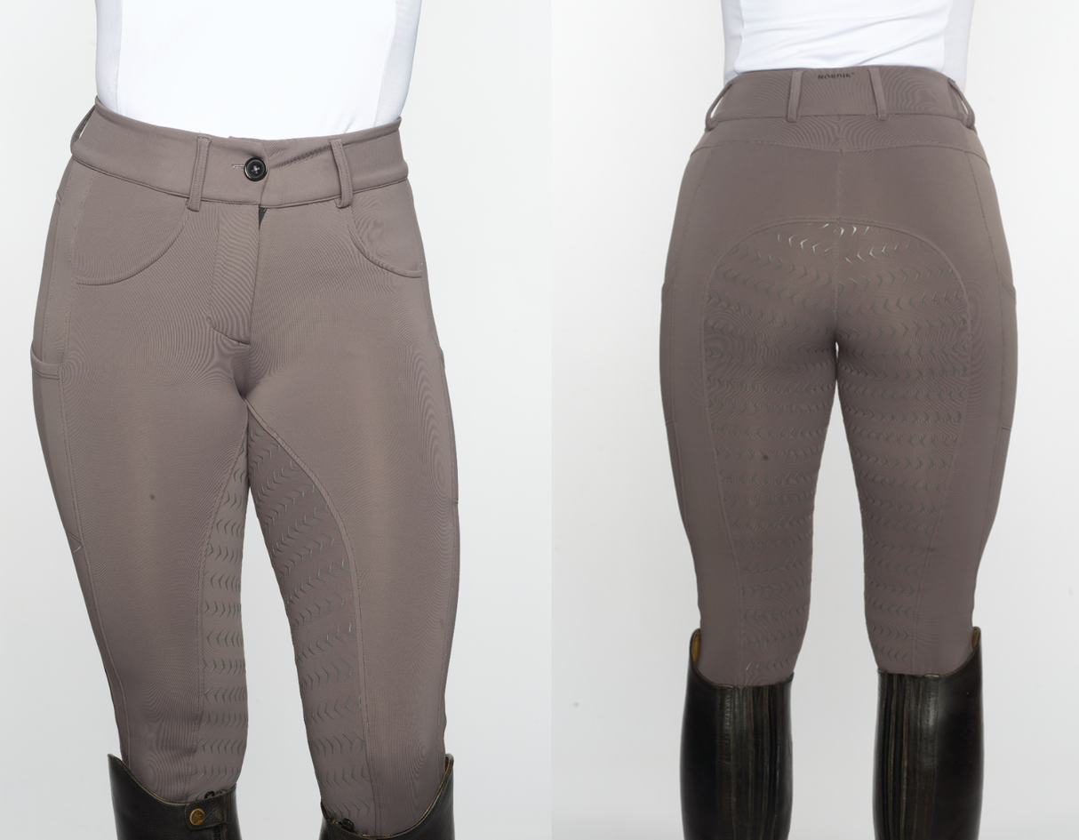 High Waisted Breeches with Phone Pocket - Grey