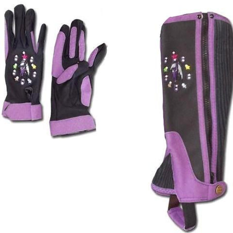 Euro Sport Chap & Gloves Set Purple-Eurosport